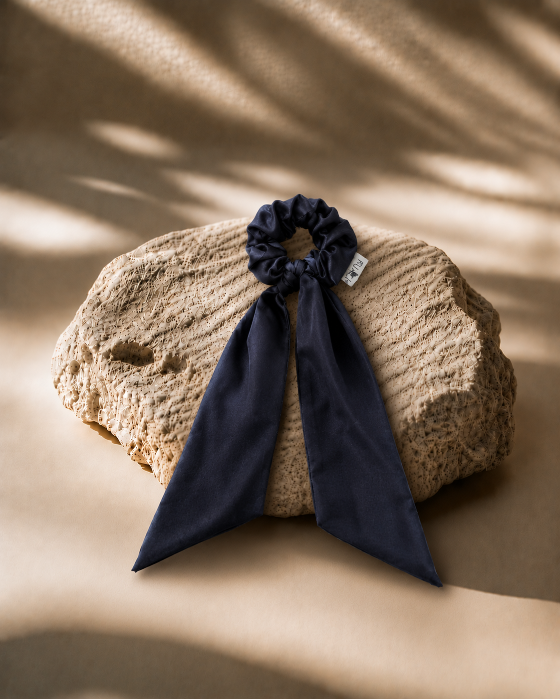 CHARCOAL BLUE SCARF SCRUNCHIE