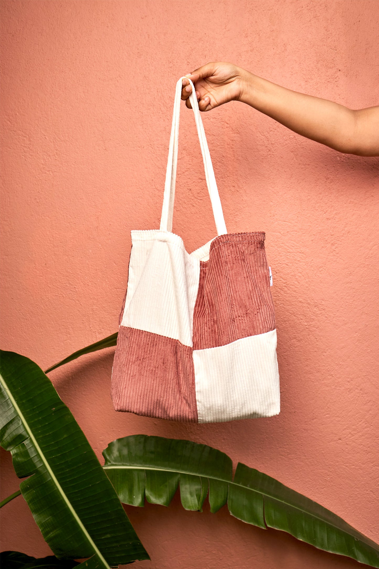 Brown and White Tote Bag