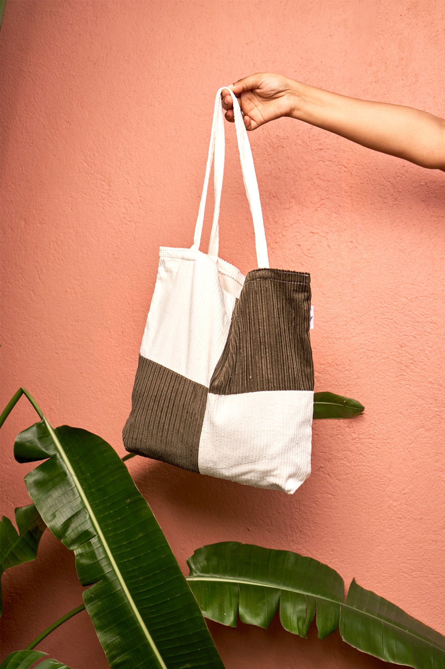 White and Green Tote Bag