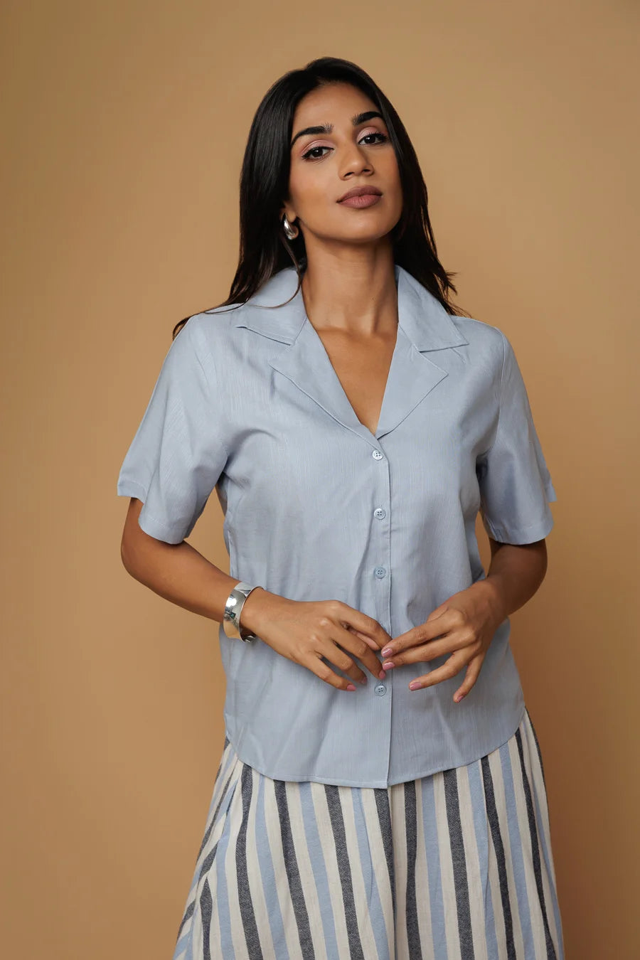 KORI BLUE BUTTON DOWN