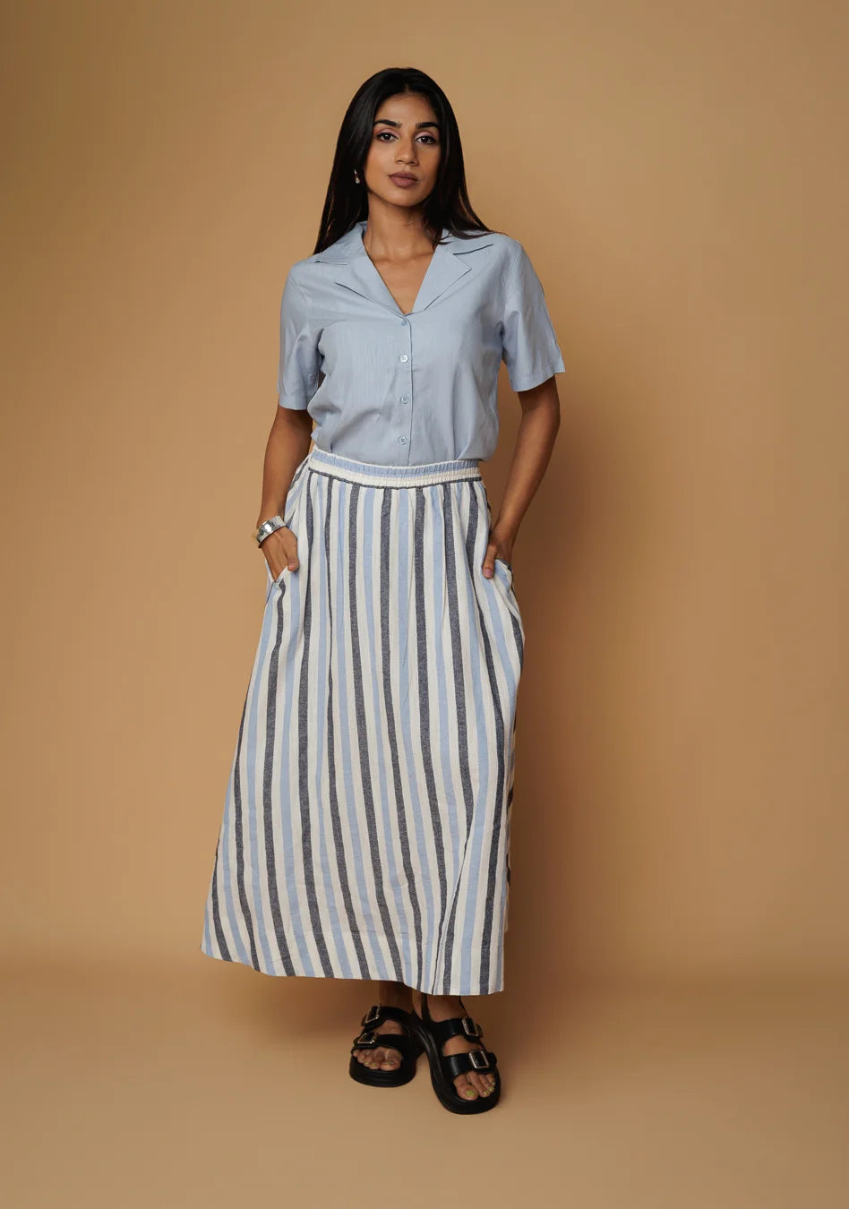 KORI BLUE BUTTON DOWN
