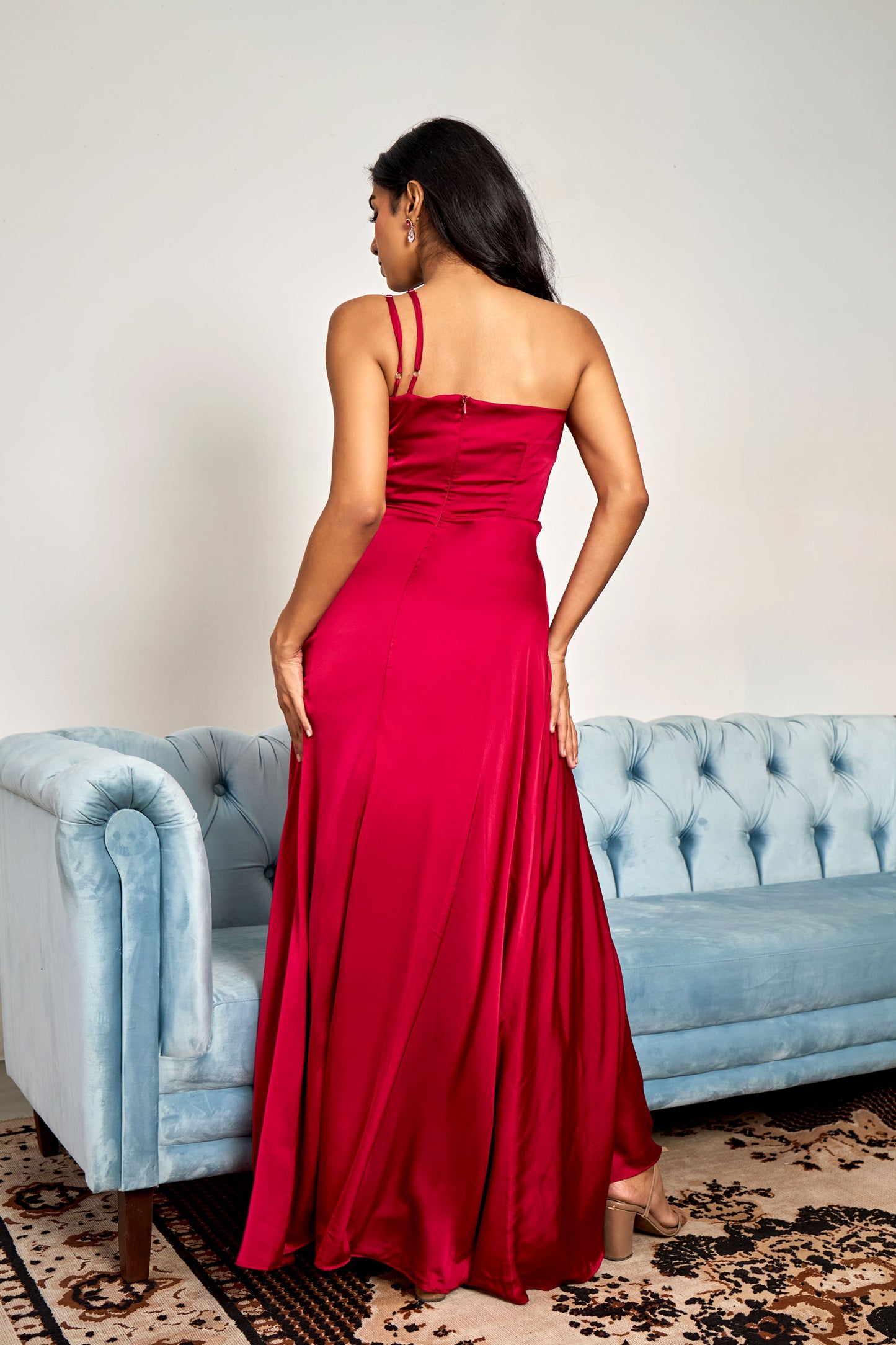 Arella Red Double Strap Maxi Dress