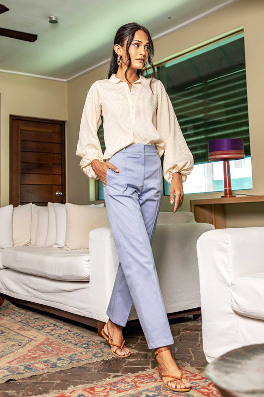 Twila Blue Straight Leg Pants